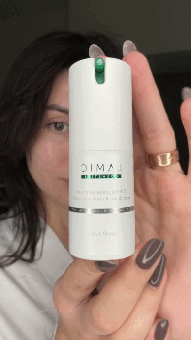 Універсальний крем з пептидами для контуру очей від Lamic «Crema universale con peptidi per il contorno occhi» для зволоження та розглядження зморшок 